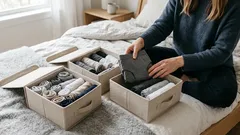 As 5 melhores maneiras de organizar um armazenamento prático e compacto em um pequeno armário de roupas de cama